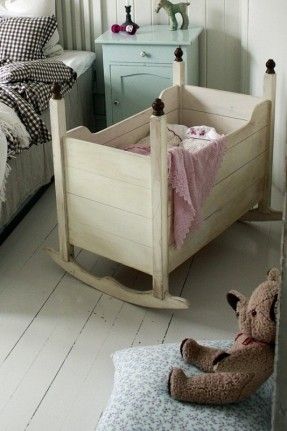 Adorable little wooden crib for whenever we have baby #2! Plus loving that nightstand Wooden Cribs, Diy Bebe, Baby Cradle, Baby Bassinet, Baby Diy, Everything Baby, Nursery Inspiration, Baby Crib, Baby Furniture