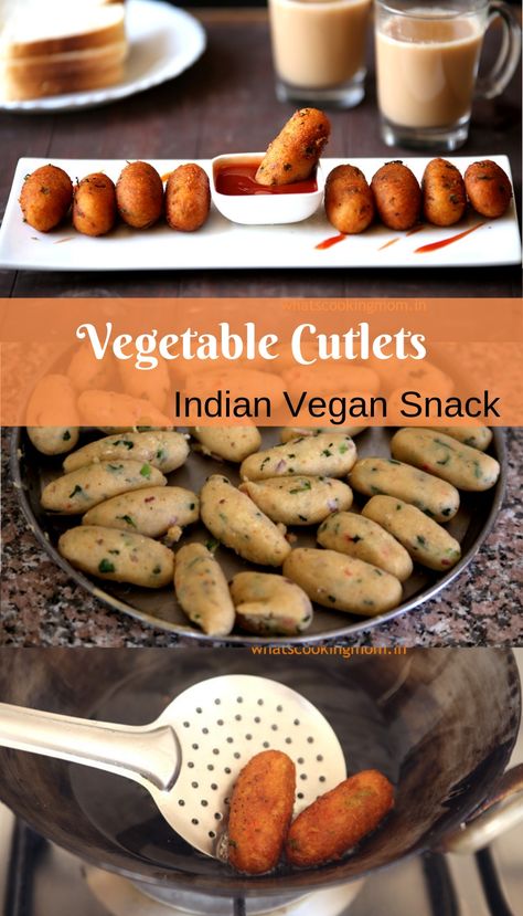 vegetable cutlets | vegetable patties - whats cooking mom Vegetable Patties, Veg Cutlet Recipes, Vegetable Cutlets, Whats Cooking, Snacks Under 100 Calories, Easy To Make Snacks, Cutlets Recipes, Healthy Sweet Snacks, Vegetarian Sides