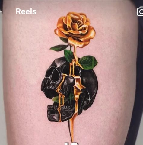 Tatoos Small Men, Rose Gold Tattoo, Gold Tattoo, Awesome Tattoos, Dream Tattoos, Ink Ideas, Creative Tattoos, Body Mods, Body Tattoos