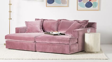 Blush Furniture, Pink Couch Living Room, Classic Furniture Living Room, Pink Couch, Hanging Furniture, Modular Couch, Furniture Dimensions, Pink Living Room, Couch Living Room