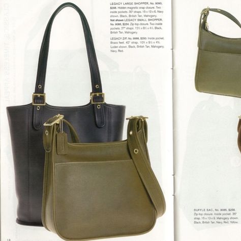 Vintage Coach Catalog, Coach Catalog, Coach Vintage Handbags, Handbags Vintage, Dream Bags, Purse Essentials, Vintage Coach Bags, 1980s Fashion, Coach Bag