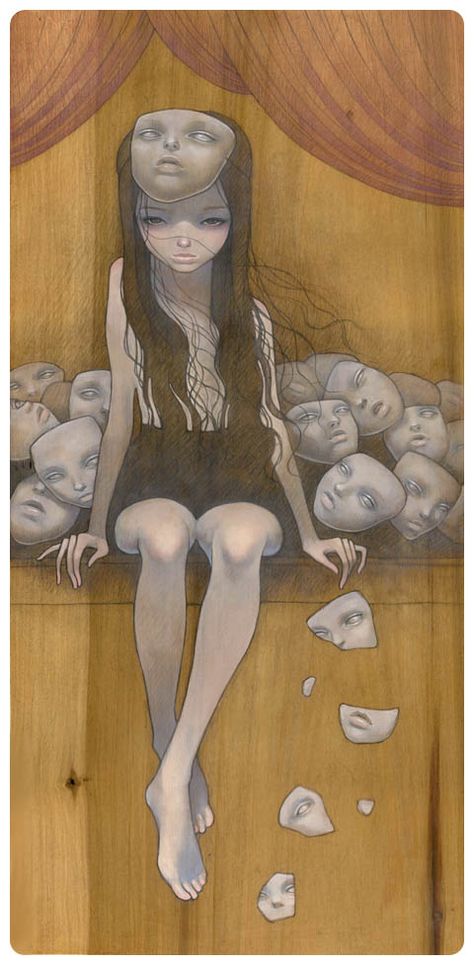 Audrey Kawasaki, "Come Play With Me" (Elemental Manikin, or Darkling Mirrormask) Audrey Kawasaki, Pop Surrealism, Pics Art, A Drawing, Dark Art, Amazing Art, Surrealism, Art Inspo, Beautiful Art