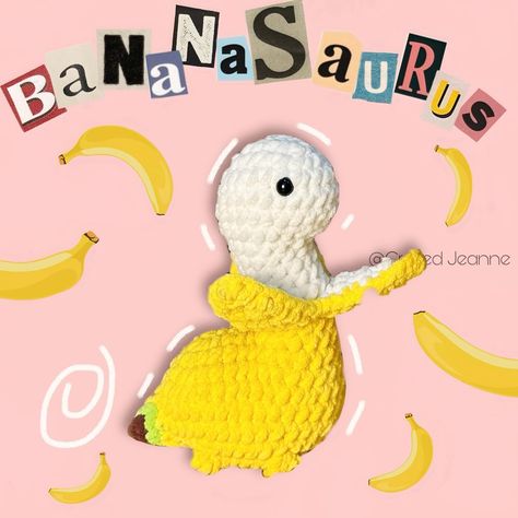 🍌🍌BANANASAURUS 🦕🦕 Swipe through to see our bananasaurus models Made by Crafted Jeanne #Crochetpattern #amigurumi #dinosaur #Etsy #CraftedJeanne Amigurumi Dinosaur, Amigurumi, Crochet Patterns, Models