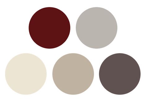 Burgundy and cream Red Interior Design, Burgundy Colour Palette, Burgundy Living Room, Living Room Color Combination, Red Paint Colors, Room Color Combination, Grey Color Palette, Room Color Schemes, Trendy Bedroom