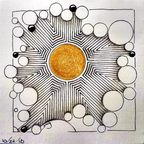 Full Moon Mosaic challenge at Instagram. Pattern for Oct 24: Naaki Full Moon Doodle, Instagram Pattern, Zentangle Tutorial, Zentangle Artwork, Tangle Doodle, Geometric Design Art, Zen Doodle Art, Fun To Draw, Tangle Art