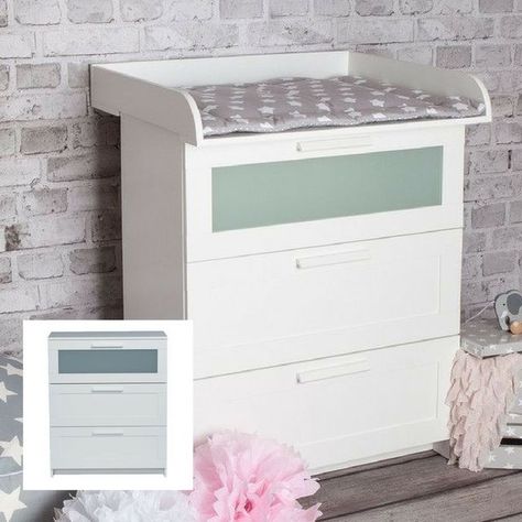 #furnituredesigns #furnitureideas #ikeadiy Ikea Brimnes Nursery, Changing Table Ikea, Diy Baby Changing Table, Chest Of Drawers Ikea, Diy Furniture Sofa, Changing Table Top, Ikea Brimnes, Ikea Inspiration, Change Table