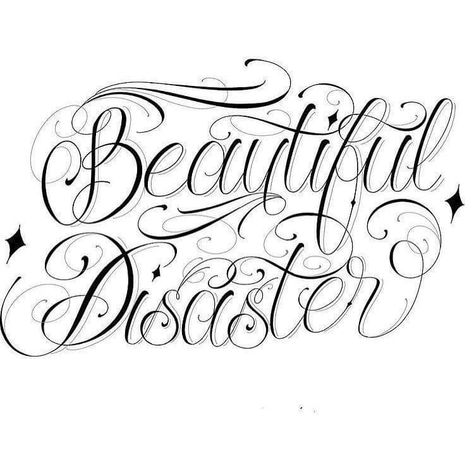 Beautiful Disaster Tattoo, Disaster Tattoo, Numbers Tattoo, Writing Tattoo, Tattoo Lettering Alphabet, Pinup Tattoo, Tattoo Lettering Design, Chicano Lettering, Tattoo Lettering Styles