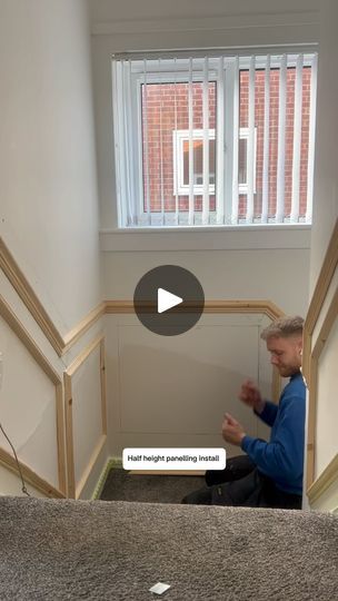 162K views · 9.2K reactions | HALF HEIGHT PANELLING INSTALL 
#half #height #panel #interior #home #improvement #stair #bespoke #joinerydesign #fyp #fy #for #foryou #foryoupage #explore #explorepage #instagood #instalike #instdaily | Precision Joinery & Carpentry Half Height Panelling, Stair Paneling, Joinery Design, Wainscoting Panels, Wall Trim, Interior Home, Wainscoting, House 2, Joinery