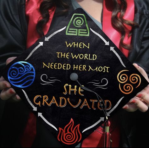 Avatar Graduation Cap, Decoration Class, Creative Graduation Caps, Avatar Design, Grad Cap Topper, College Grad Cap Ideas, Graduation Cap Decoration Diy, High School Graduation Cap, College Graduation Cap Decoration