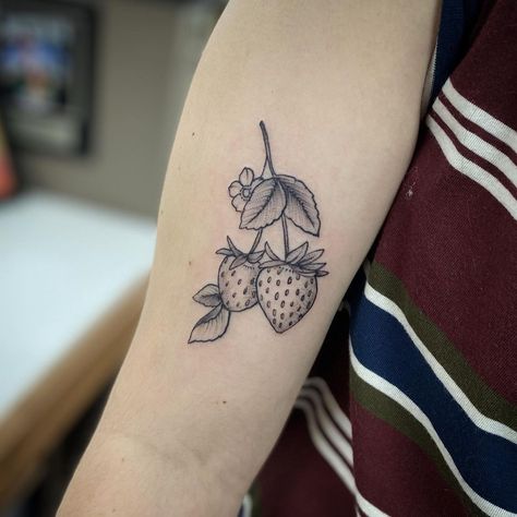 Cottagecore Tattoo, Teapot Tattoo, Strawberry Tattoo, Fruit Tattoo, Cherry Tattoos, Framed Tattoo, Vine Tattoos, Plant Tattoo, Baby Tattoos