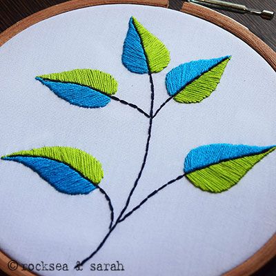 Leaf Stiching Embroidery Design, Leaf Stitch Embroidery Designs, Leaf Stitch Embroidery, Stitch Leaves, Leaf Embroidery Design, Easy Hand Embroidery, Leaf Stitch, Mom Drawing, Fruit Appetizers