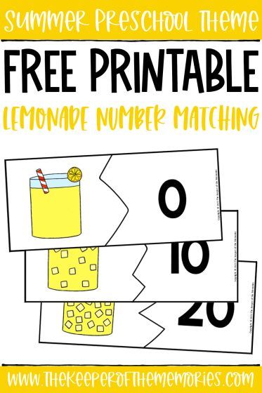 Practice number recognition, counting 0-20, and one-to-one correspondence with your preschoolers and kindergartners this summer using this Free Printable Lemonade Number Matching Activity. You’re definitely not going to want to miss it! Grab yours today! #preschool #counting #numbers #lemonade #kindergarten End Of Summer Preschool Theme, Picnic Math Activities For Preschool, Preschool Lemonade Activities, Lemonade Activities For Preschool, Lemonade Activities, Preschool Summer Themes, Summer Theme Preschool, Easy Math Centers, Summer Daycare