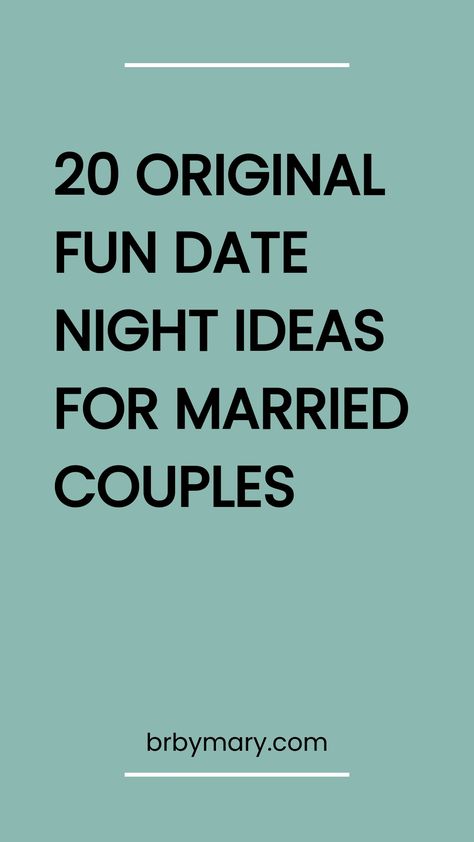 Here are 20 Original Fun Date Night Ideas for Married Couples. Aaaah the never-ending question of what could we do as a date?? I’ve got you! Keeping the fun alive in marriage doesn’t mean you need to spend a lot of money or go out every Date Night For Married Couples, Date Ideas For Newlyweds, Unique Date Ideas For Married Couples, Married Couple Date Ideas, Married Date Night Ideas, 52 Date Night Ideas, Cheap Date Ideas For Married Couples, Cheap Date Ideas At Home, Chill Date Ideas