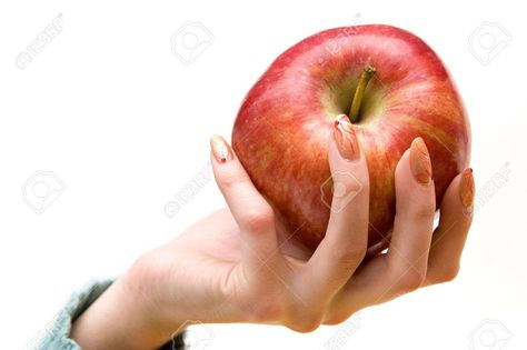 Day 1: Poisonous: Hand holding apple Hand Holding Apple, Eve Tattoo, Hand Holding Something, Holding An Apple, Apple Drawing, Stock Photography Ideas, Photography Female, Apples Photography, Sweet Tattoos