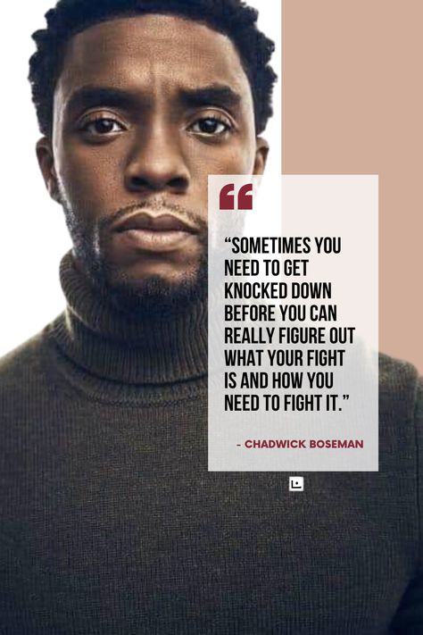 “Sometimes you need to get knocked down before you can really figure out what your fight is and how you need to fight it.” - Chadwick Boseman    #wakandaforever #blackpanter #ripchadwickboseman #blackking #coloncancer #blackhero #chadwick #tchalla #wakanda #loccessories Wakanda Quotes, Killmonger Quotes, Retwist Hairstyles, Loc Bangs, Loc Updos, Healthy Locs, Hair History, Team Quotes, Vision 2025