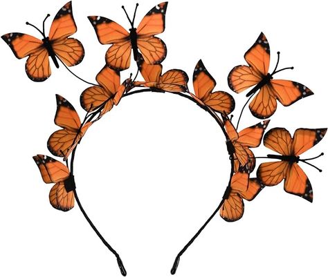 Amazon.com: DEEKA Butterfly Headbands Fascinators Hat Women Butterfly Costume Butterfly Crown Colorful Handmade Butterfly Headpiece for Women and Girls -Orange : Clothing, Shoes & Jewelry Butterfly Headpiece, Orange Clothing, Butterfly Headband, Butterfly Crown, Crown Headpiece, Butterfly Costume, Handmade Butterfly, Blue Clothing, Hat Women