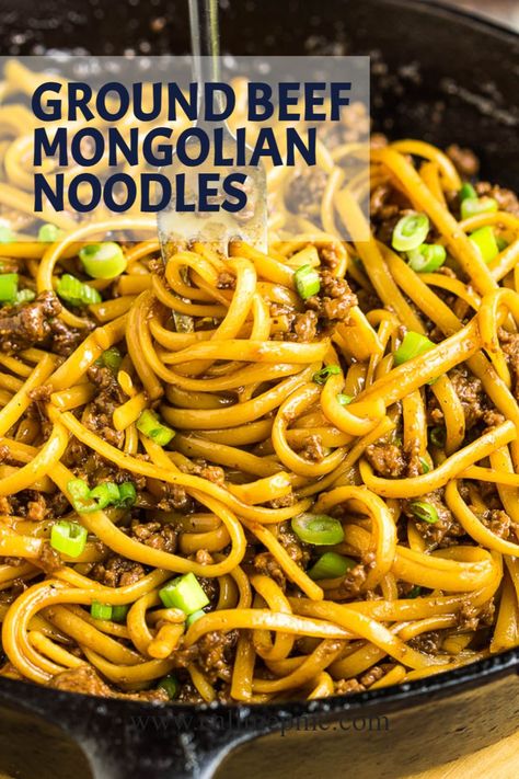 Mongolian Noodles, Beef Mongolian, Asian Ground Beef Recipes, Ground Beef And Noodles, Beef Pasta Recipes, Mongolian Beef Recipes, Ground Beef Recipes Healthy, Ground Beef Dishes, Chinese Cooking Recipes