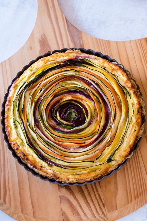 Spiral Veggie Tart - Reality Bakes Veggie Tart, Keto Quiche, Veggie Pies, Zucchini Aubergine, Vegetable Tart, Pastry Shells, Tart Shells, Savory Tart, Frozen Puff Pastry