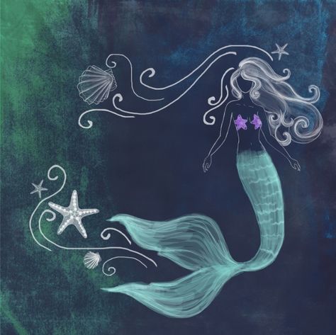 chalk mermaid #2 Art Print by Vita G | Society6 Mermaid Kisses, Sidewalk Chalk Art, Mermaid Drawings, Mermaid Tattoos, Mermaid Dreams, Mermaids And Mermen, Inspirational Messages, Mermaid Life, Sidewalk Chalk