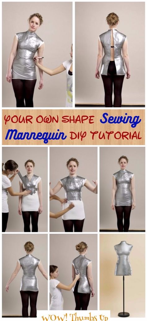 DIY Your Own Shape Sewing Mannequin Tutorial Diy Seamstress Mannequin, Diy Sewing Dummy, Diy Sewing Manikin, Dress Weights Diy, Diy Manican Form, Diy Body Mannequin, How To Make Manequim, Diy Manniquine, How To Make Maniquins