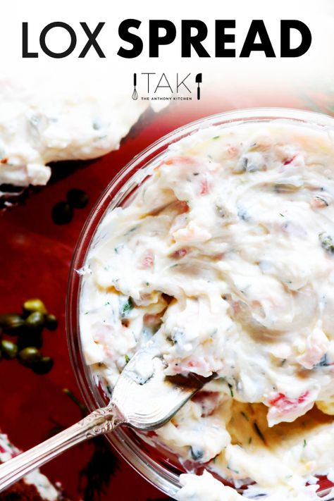 This easy Lox Spread Recipe made with cream cheese and smoked salmon is perfect for smearing on bagels, for tea sandwiches, and even as an appetizer party dip! It’s great for breakfast and brunches where you’re feeding a crowd and need a make-ahead dish! Salmon Dip Recipes, Cream Cheese Spread Recipes, Bagel Spread, Smoked Salmon Cream Cheese, Tea Sandwich, Recipe With Cream Cheese, Appetizer Party, Salmon Cream Cheese, Party Dip