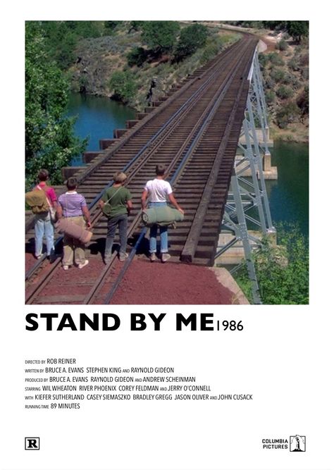 Stand By Me Movie Poster, Stand By Me Wallpaper, Stand By Me Aesthetic, November Movies, Stand By Me Poster, Stand By Me Song, Comfort Films, Wil Wheaton, Film Posters Minimalist