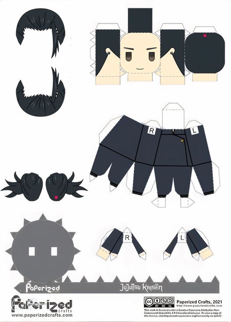 Jjk Paper Doll, Choso Papercrafts, Jjk Template, Jujutsu Kaisen Paper Craft, Jjk Paper Craft, Gojo Paper Crafts, Diy Minecraft Decorations, Fish Paper Craft, Papercraft Templates Printables