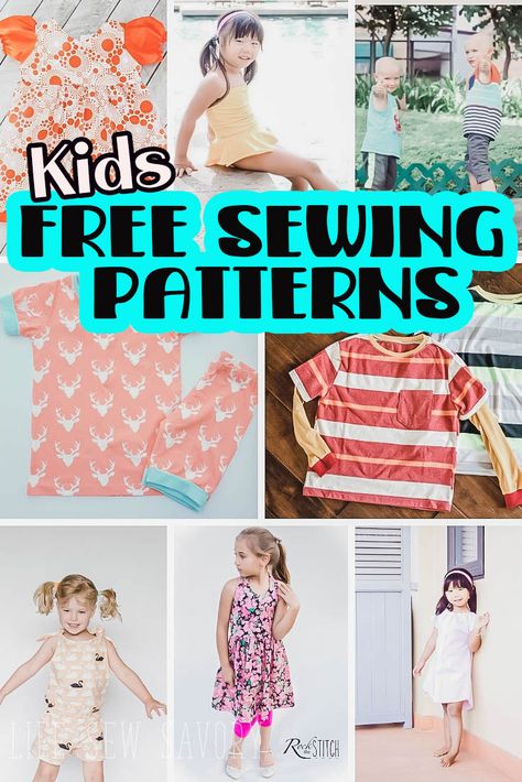 more than 70 printable free sewing patterns for kids. My complete list of the best free sewing patterns for kids. This list is dedicated to free sewing patterns that work for summer weather. check out all the categories below. Free Sewing Patterns For Kids, Sewing Patterns Kids, Summer Sewing Patterns, Free Printable Sewing Patterns, Patterns For Kids, Boy Sewing, Printable Sewing Patterns, Diy Clothes Videos, Summer Sewing