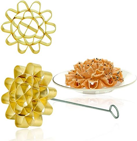 Amazon.com: Dok Jok Brass Mold Thai Dessert Maker - Large Rosette Lotus Flower Cookie Mold with Handle (4.13 Inch Diameter By DDPremium ) : Home & Kitchen Lotus Cookies, Sunflower Cookies, Thai Flower, Cake Pop Maker, Flower Cookie, Blossom Cookies, Blooming Lotus, Thai Dessert, Cookie Mold