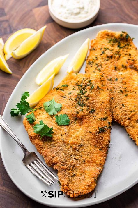 Fried Flounder Fried Flounder, Flounder Fillet, Flounder Recipes, Sip And Feast, Homemade Tartar Sauce, Fried Fish Recipes, Hot Sandwich, Fish Sandwich, Tartar Sauce