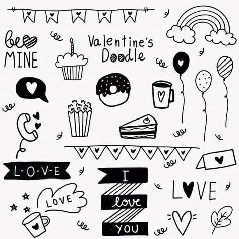 Cute Heart Doodles, Heart Doodles, Valentine Doodle, Notes Paper, Paper Vector, Colorful Notes, Hand Doodles, Heart Doodle, Love Doodles