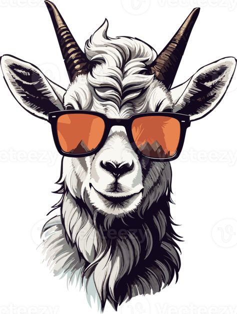 Goat Character, Goat Logo, Digital Advertising Design, Mountain Goats, Character Drawings, Mountain Goat, Hand Draw, The Goat, Digital Advertising