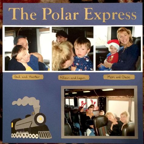 Polar Express Scrapbook Layout, Scrapbooking Retreats, Christmas Scrapbook Layouts, The Polar Express, Train Theme, Scrap Ideas, Paper House, Album Scrapbooking, Christmas Train