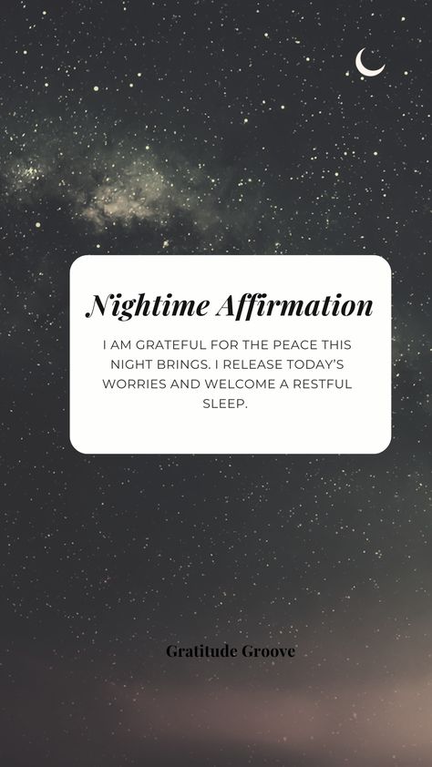 ✨ Ending the day with gratitude ✨ Reflect on the moments that brought you joy and appreciate the blessings in your life. Goodnight, world! 🌙💫 #NighttimeGratitude #CountYourBlessings Evening Gratitude, Night Time Gratitude Quotes, Nighttime Gratitude, Bedtime Gratitude Affirmations, Night Time Gratitude Journal, Restful Sleep, I Am Grateful, Night Time, Gratitude