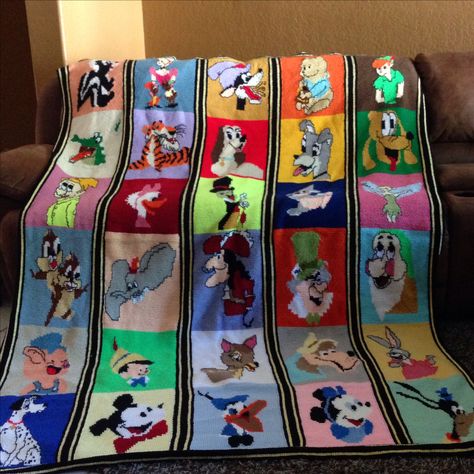 Crochet Graphgan Patterns Free Disney, Scraps Crochet, Disney Blankets, Disney Quilts, Graphgan Crochet, Motifs Afghans, Disney Crochet, Disney Blanket, Disney Quilt