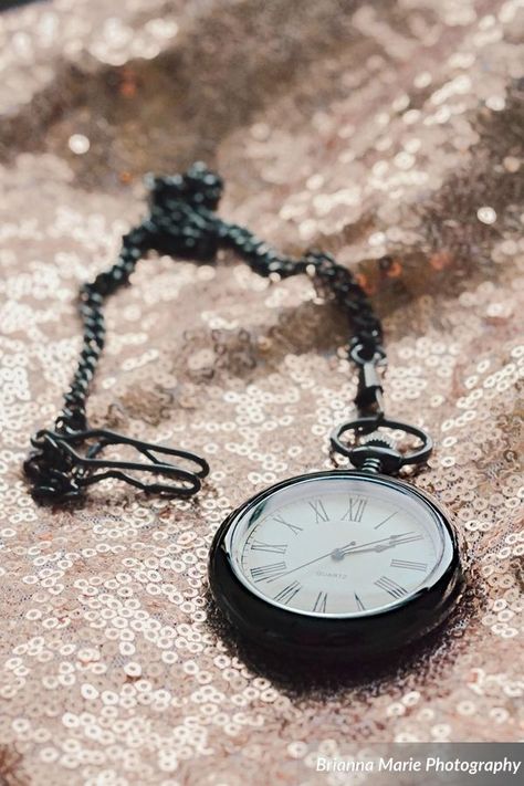 Achieve pure class with an all-around blacked-out gunmetal-finish pocket watch to add sophistication to any man’s smart suit.  A classic timepiece that has been treasured by men for many years, this particular personalized gift for men increases one’s status in just one second.  Share & repin!  Only from Groomsday | Groomsday.com Photo courtesy of @briannamariephotography  #pocketwatches #watches #groom #groomsmen #giftsformen #giftideas #personalizedgifts #mensaccessories Groom Attire Pocket Watch, Groomsmen Watches Gift, Luxury Engraved Pocket Watch For Anniversary, Engraved Bronze Pocket Watch As Gift, Groomsmen Pocket Watch, Memorable Wedding Ideas, Groomsmen Watches, Best Groomsmen Gifts, Groomsmen Gift Box