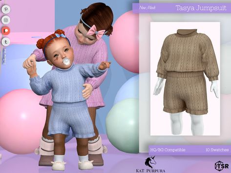 Jumpsuit With Long Sleeves, Sims 4 Toddler Clothes, Sims Baby, Sims 4 Traits, Free Sims 4, Sims 4 Children, Sims 4 Body Mods, Sims 4 Expansions, Sims 4 Gameplay