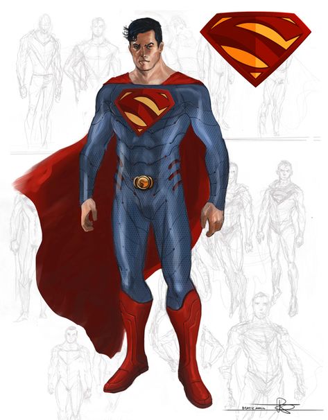 CHARACTER MODEL — , Superman and Clark Kent art by ? [ Man of Steel... Clark Kent Art, Superman Concept, Man Of Steel Costume, Superman Suit, Superman Artwork, Superman Costumes, Batman Armor, Superhero Costumes, Superman Family