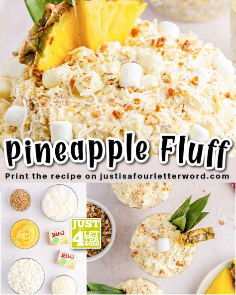 Cool Whip Pineapple Dessert, Creamy Pineapple Dream, Pineapple Vanilla Pudding Cool Whip, Crushed Pineapple Recipes Desserts, Crushed Pineapple Recipes, Pineapple Fluff Dessert, Pineapple Fluff Salad, Fluffy Salad, Pineapple Fluff Recipe