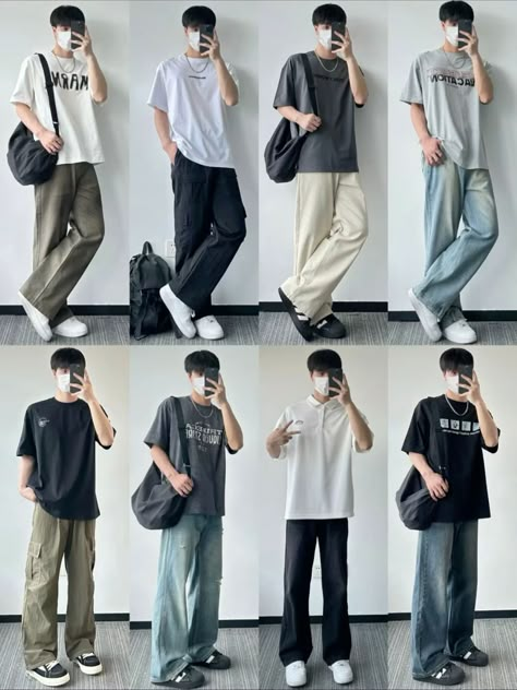 Asian Mens Fashion Casual, Aesthetic Male Outfits Korean, Korean Male Fashion Casual Street Style, Chinese Outfits Fashion Men, Asian Male Style, Asian Street Wear Men, Men’s Japanese Street Fashion, Asian Men Fashion Casual Street Styles, Japanese Male Outfit