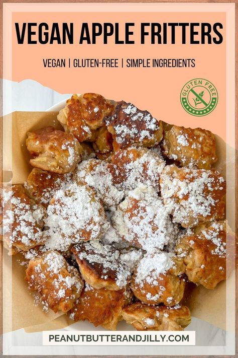 Vegan Apple Fritters, Easy Apple Fritters, Gluten Free Vegan Recipes Desserts, Vegan Gluten Free Snacks, Gluten Free Apple, Vegan Gluten Free Desserts, Apple Fritter, Vegan Pumpkin Pie, Vegan Apple