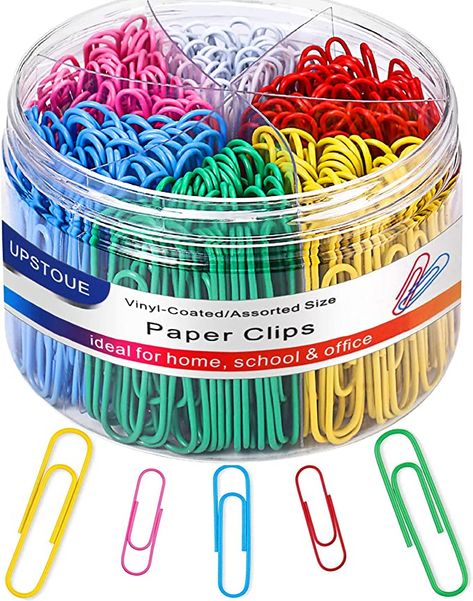 Amazon.com : Paper Clips, Medium and Jumbo Paper Clips, Durable and Rustproof, Coated Large Paper Clips Great for Office School Document Organizing (Multicolored) : Office Products Cute Stationary School Supplies, Cute School Stationary, Produk Apple, Study Stationery, Cool School Supplies, School Materials, Stationary School, Cute Stationary, Documents Organization