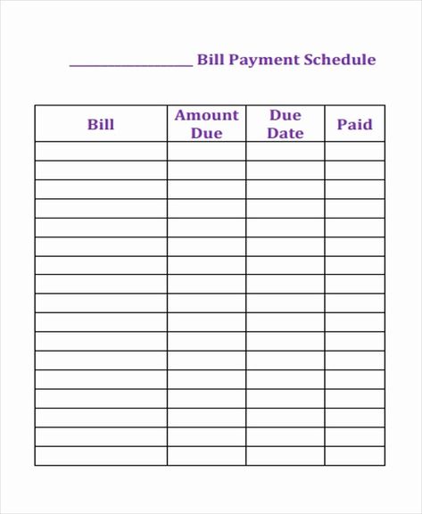 Bill Payment Schedule Template New 6 Bill Payment Schedule Templates Free Samples Bill Payment Calendar, Memorandum Template, Balance Sheet Template, Sign In Sheet Template, Marketing Calendar Template, Bill Pay, Free Calendar Template, Bill Template, Reference Letter Template