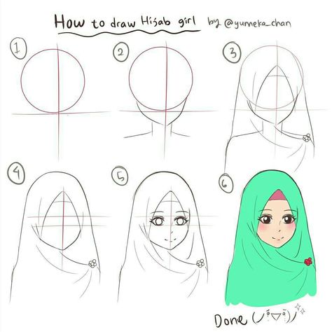 Hijab Drawing, Hair Stenciling, Girl Drawing Easy, Tree Drawings Pencil, Pencil Sketch Drawing, Simple Hijab, Colored Pencil Set, Art Sketches Pencil, Drawing Quotes