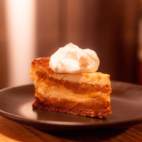 Brown Butter Sweet Potato Cheesecake | Tastemade Sweet Potato Pie Cheesecake, Danni Rose, Sweet Potato Cheesecake, Pie Cheesecake, Comfort Desserts, Rose Recipes, Tastemade Recipes, Cinnamon Toast Crunch, Potato Pie