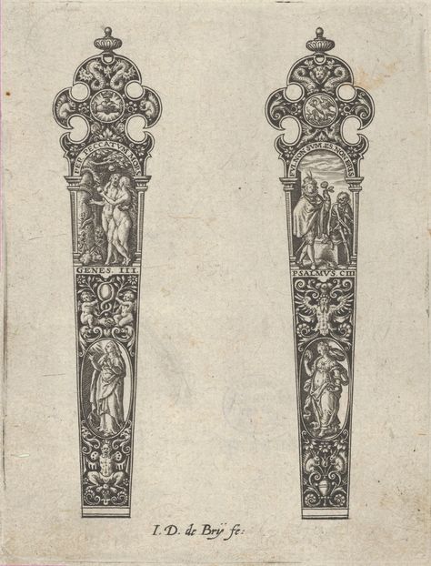 Johann Theodor de Bry | Design for Knife Handles with the Temptation of Adam and Eve and a Memento Mori Scene | The Metropolitan Museum of Art Eve Tattoo, Protection Tattoo, Knight Tattoo, Tattoo Filler, Album Art Design, Baroque Art, Knee Tattoo, Clip Art Vintage, Black Ink Tattoos