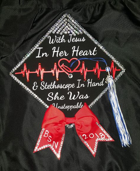 Phlebotomy Cap Ideas, Nursing Cap Ideas Graduation, Ems Graduation Cap, Lpn Graduation Cap Ideas, Phlebotomy Graduation Cap, Nurse Practitioner Graduation Cap, Er Nurse Grad Cap, Cardiac Nurse Graduation Cap, Future Nurse Graduation Cap