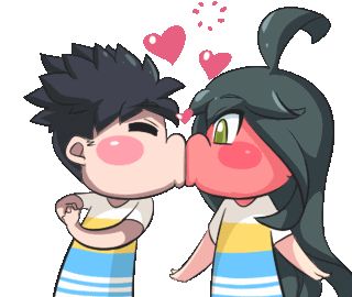 Jin Gif, Anime Kiss Gif, Kiss Stickers, Anime Kiss, Cute Gif, Pretty Wallpapers, Gif, Anime