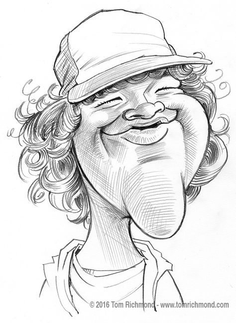 More “Stranger Things” cast caricatures! Here is Gaten Matarazzo as Dustin Henderson. Tom Richmond, Creative Drawing Ideas, Desenho Tom E Jerry, Gaten Matarazzo, Dustin Henderson, Caricature Sketch, Drawing Cartoon Faces, Funny Caricatures, Animation Art Sketches