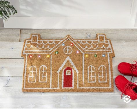 New Christmas doormat! Light up Christmas doormat. Gingerbread house doormat. Pottery barn Christmas decor. @liketoknow.it #liketkit @liketoknow.it.home #LTKSeasonal #LTKhome #LTKfamily #LTKunder50 https://liketk.it/3QWHz Pottery Barn Lighting, Gingerbread Christmas Decor, Christmas Decorations For Kids, Ground Pools, Christmas Doormat, Coir Mat, Diy Ikea, Up House, Pottery Barn Kids